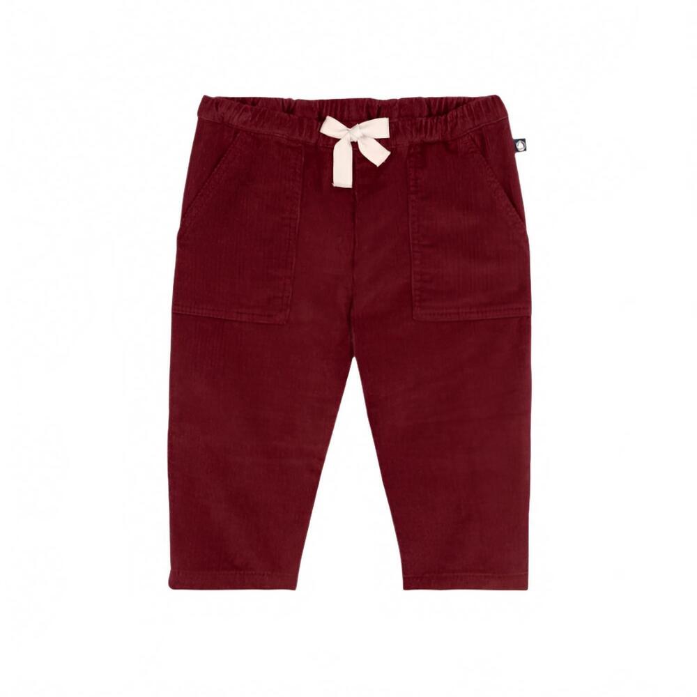 NEW PETIT BATEAU boy's corduroy pockets pants in burgundy